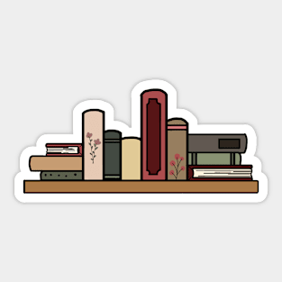 Floral book shelf Sticker